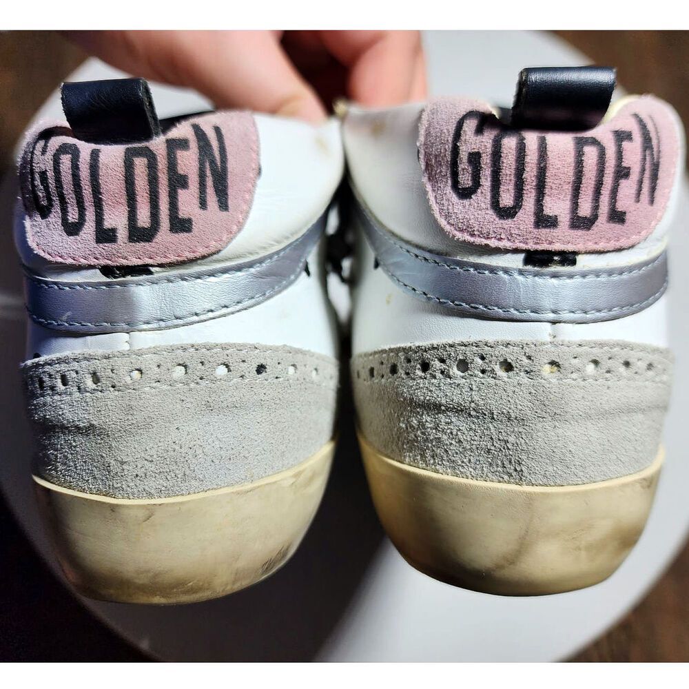 Golden Goose Mid Star Dot Leather Suede Wing Tip Sneakers - Picture 11 of 13